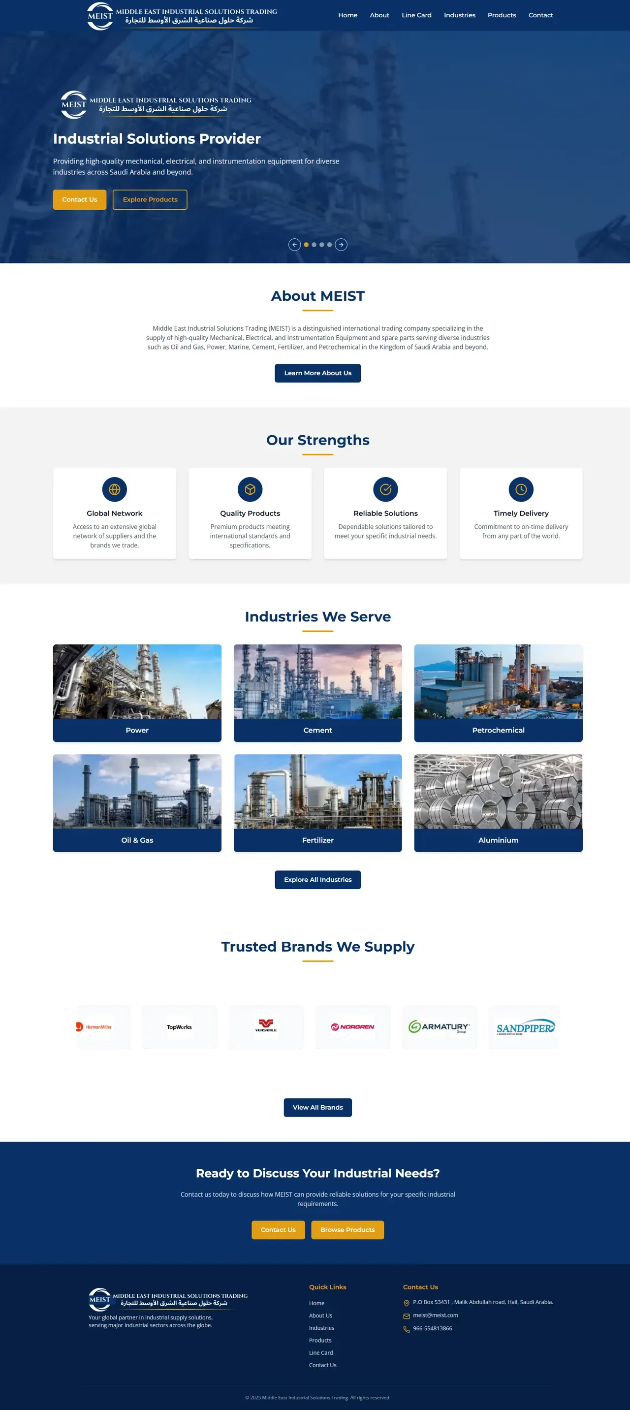 Screenshot of the Meist.sa website built by ZAS TECH