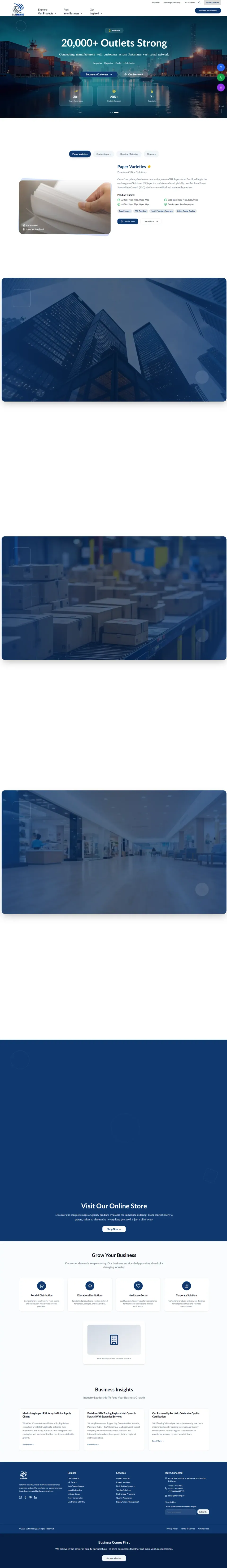 Screenshot of the SN Trading website built by ZAS TECH